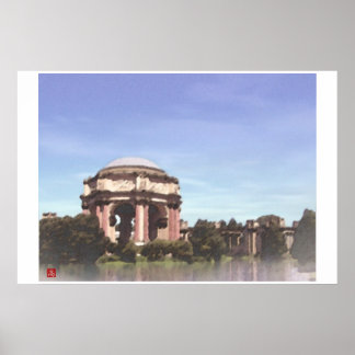San Francisco-Palace Fine Arts Digitale Wasserfarb Poster