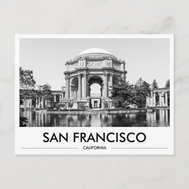 San Francisco Palace of Fine Arts Black & White Postkarte (Vorderseite)