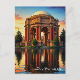San Francisco Palace of Fine Arts Sunset Postkarte