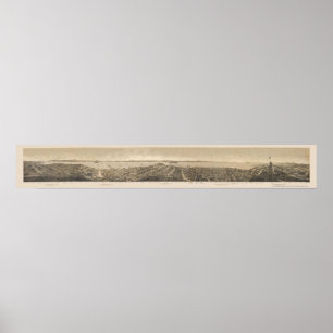 San Francisco, panoramische Karte CAs - 1862 Poster