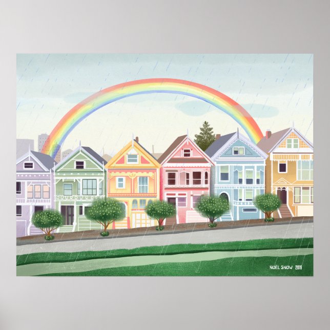 San Francisco Pastel Anstrich Ladys Poster (Vorne)