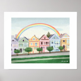 San Francisco Pastel Gemälde Ladys Art Print Poster