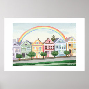 San Francisco Pastel Gemälde Ladys Large Print Poster