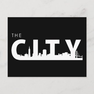 San Francisco Postcard Black Postkarte