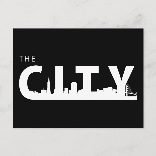 San Francisco Postcard Black Postkarte (Vorderseite)