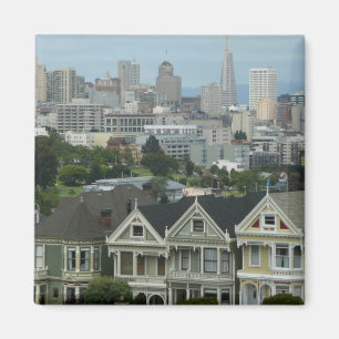 San Francisco Postcard Row City Scene Fotografie Magnet