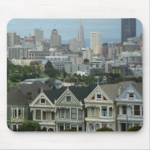 San Francisco Postcard Row City Scene Fotografie Mousepad