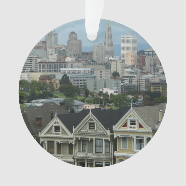 San Francisco Postcard Row City Scene Fotografie Ornament (Vorderseite)