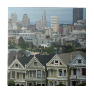 San Francisco Postcard Row Stadt Szene Fotografie Fliese