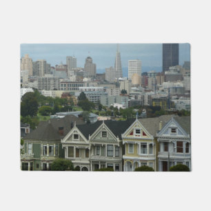 San Francisco Postcard Row Stadt Szene Fotografie Fußmatte