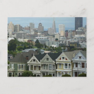San Francisco Postcard Row Stadt Szene Fotografie Postkarte