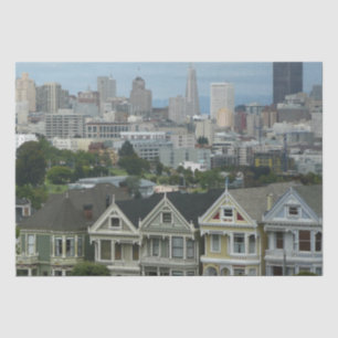 San Francisco Postcard Row Stadt Szene Fotografie Seidenpapier