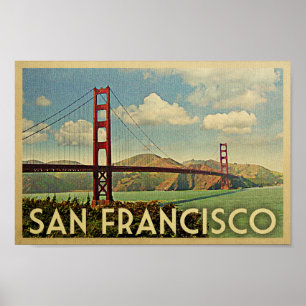 San Francisco Poster Golden Gate Vintage Reise