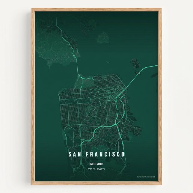 San Francisco Print Map Wallart Poster Gift (Von Creator hochgeladen)
