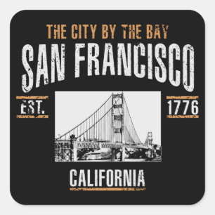 San Francisco Quadratischer Aufkleber