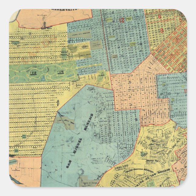 San Francisco Quadratischer Aufkleber (Vorderseite)