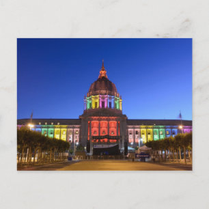 San Francisco Rathaus-Regenbogenlichter Postkarte