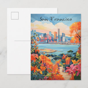 San Francisco Reise Stadt Malerei Ästhetik Postkarte