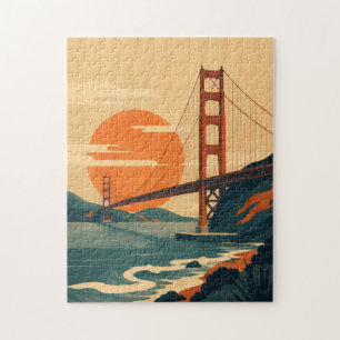 San Francisco Reise Vintage Golden Gate Bridge Puzzle