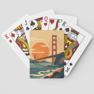 San Francisco Reise Vintage Golden Gate Bridge Spielkarten