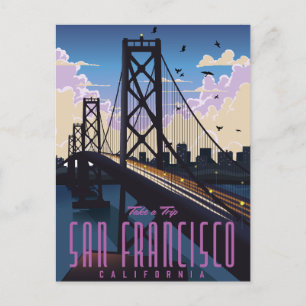 San Francisco Reiseplakat Ankündigungspostkarte