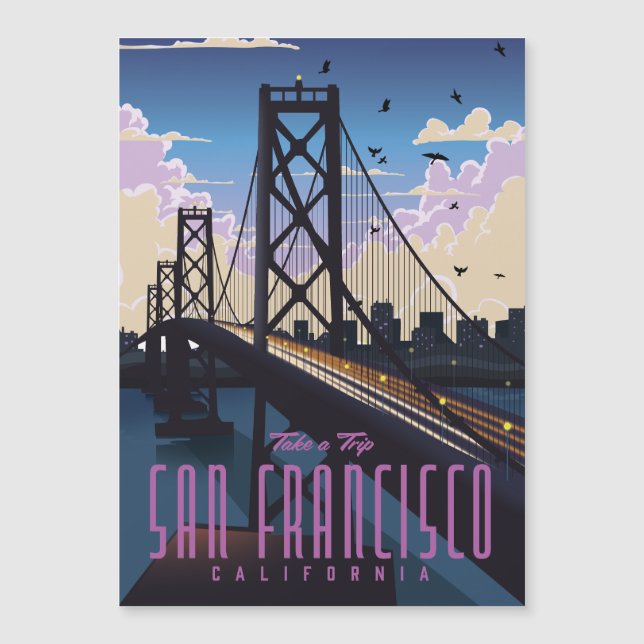 San Francisco Reiseplakat Magnetkarte (Vorderseite)