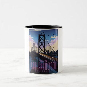San Francisco Reiseplakat Zweifarbige Tasse