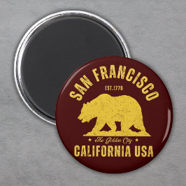 San Francisco Retro California Travel Magnet