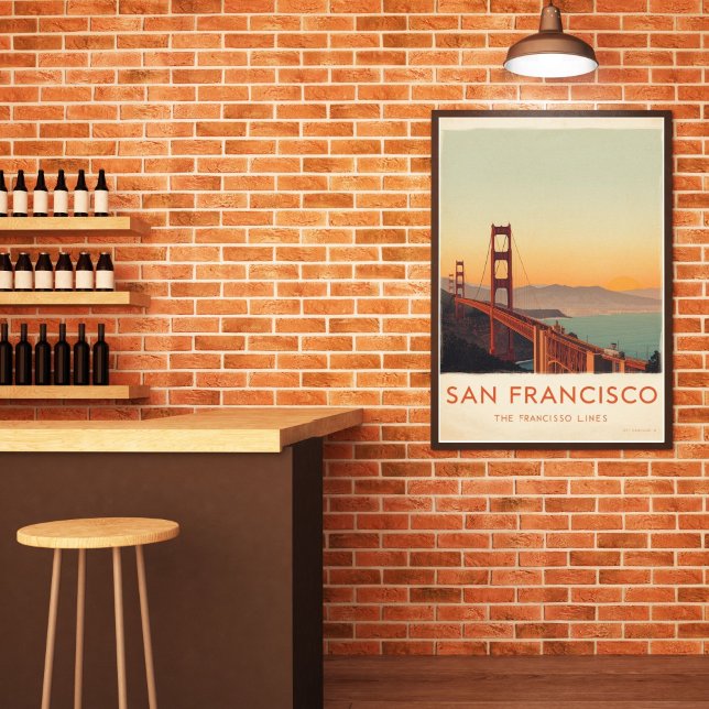 San Francisco Retro Golden Gate Bridge  Poster (Von Creator hochgeladen)