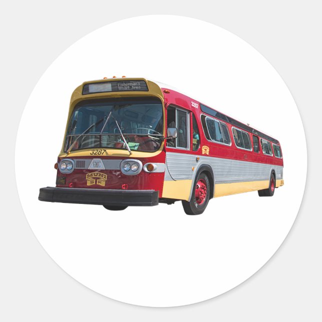 San Francisco Retro Muni Bus Sticker (Vorderseite)