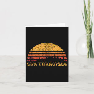 San Francisco Retro-Sonnenuntergangs-Shirt Cooles Karte