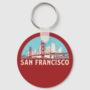 San Francisco Retro-Stadt-Skyline Vintage-Stadtans Schlüsselanhänger