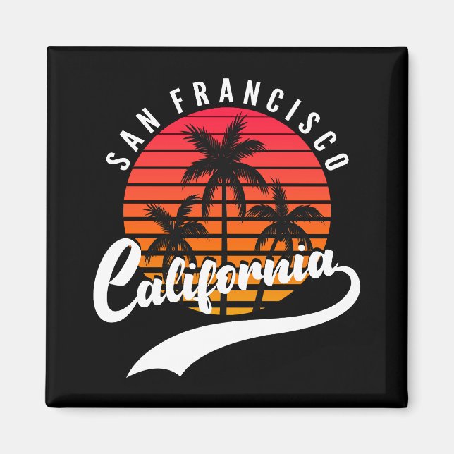 San Francisco Retro Sunset and Palm Tree Magnet (Vorne)