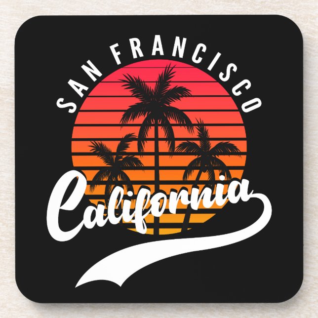 San Francisco Retro Sunset Beverage Coaster Getränkeuntersetzer (Vorderseite)