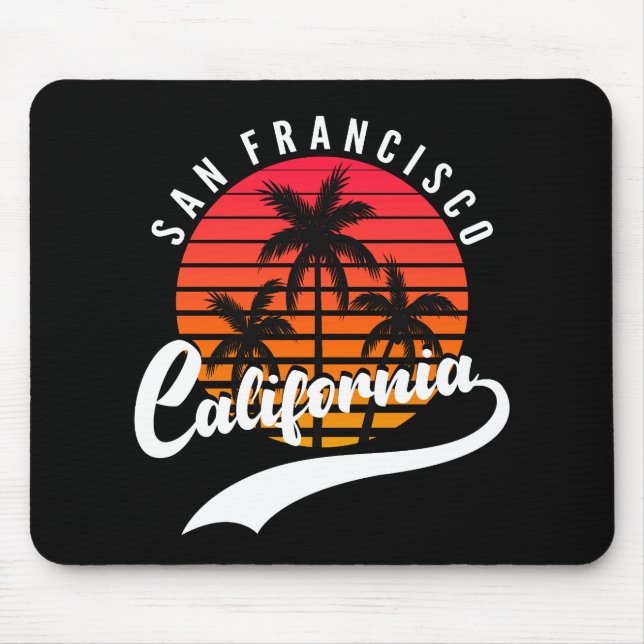 San Francisco Retro Sunset Mouse Pad Mousepad (Vorne)