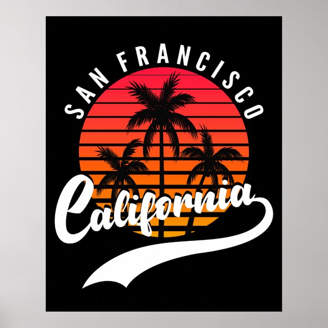 San Francisco Retro Sunset Poster (Vorne)