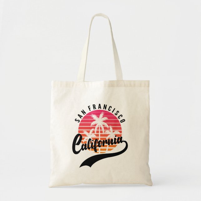 San Francisco Retro Sunset Tote Bag Tragetasche (Vorne)
