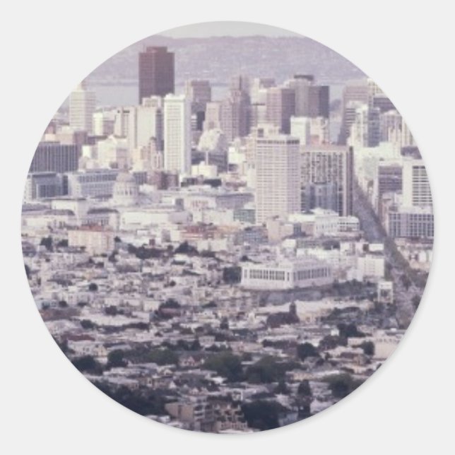 San Francisco Runder Aufkleber (Vorderseite)