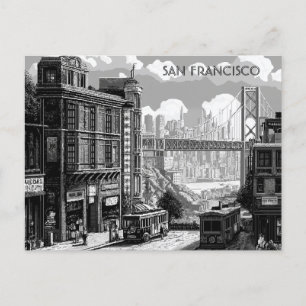 San Francisco Schwarz-Weiß-Reisepostkarte Postkarte