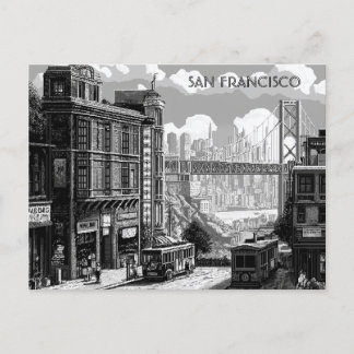 San Francisco Schwarz-Weiß-Reisepostkarte Postkarte