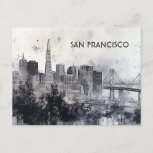 San Francisco Schwarz-Weiß-Reisepostkarte Postkarte
