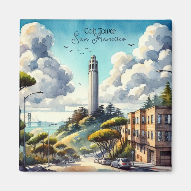 San Francisco Sehenswürdigkeit Souvenir Magnet (Vorne)