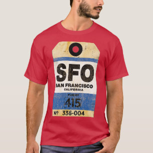 San Francisco (SFO) Vintage Bag Tag Classic Fit T-Shirt