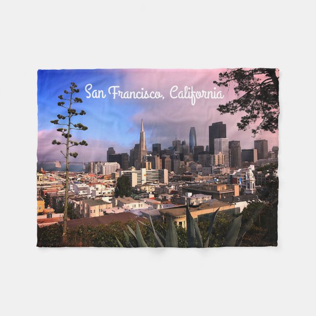 San Francisco Skyline #12 Fleece Blanket (Vorderseite (Horizontal))