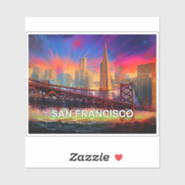 San Francisco Skyline Abstrakte Kunst Aufkleber