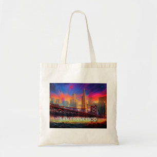 San Francisco Skyline Abstrakte Kunst Tragetasche