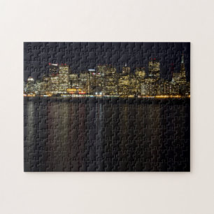 San Francisco Skyline am Nachtpuzzlespiel Puzzle