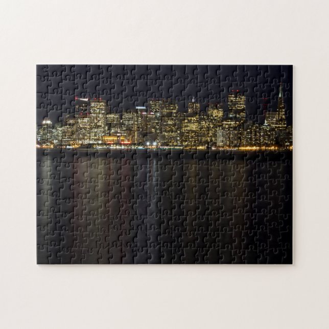San Francisco Skyline am Nachtpuzzlespiel Puzzle (Horizontal)