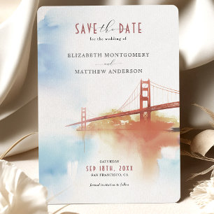 San Francisco Skyline Aquarell Save the Date Einladung