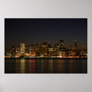 San Francisco Skyline bei Nacht Poster